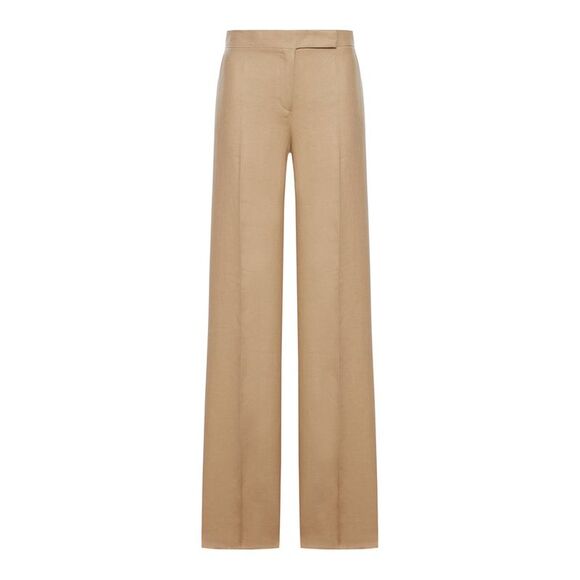 Max Mara Women Regular Fit Trousers In Linen Natté